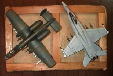 Large aircraft models on the canvas